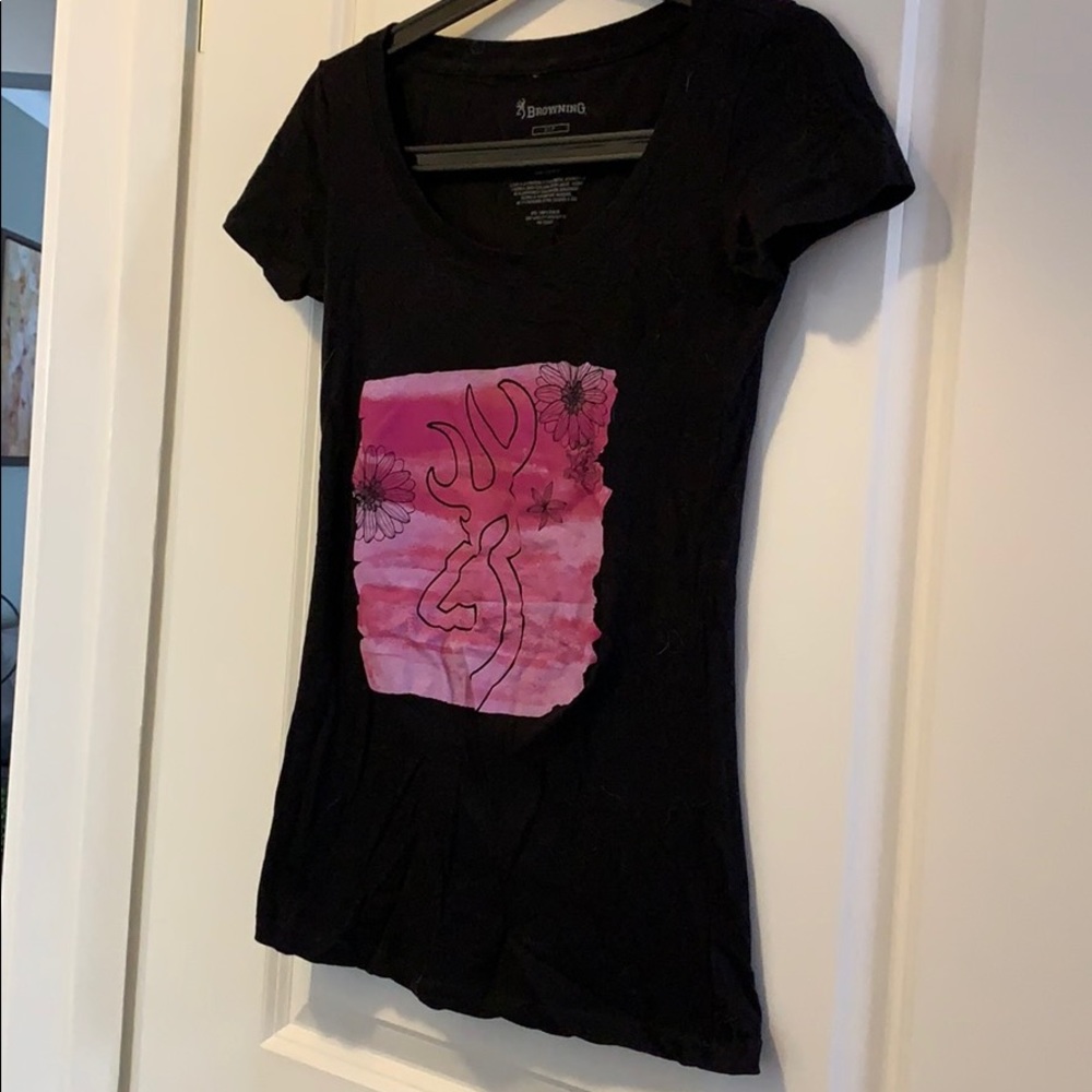 Browning small pink and black tee